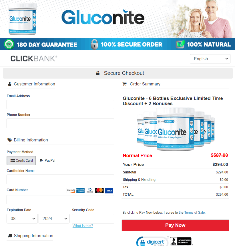 Gluconite Checkout